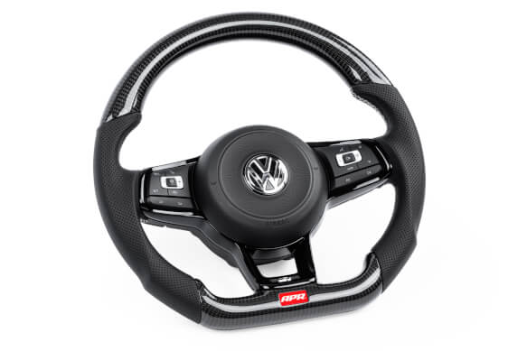 APR Tuning, APR Tuning Silver Stitching Carbon Fiber Steering Wheel | 2015 - 2020 Volkswagen MK7 Golf R (MS10020)