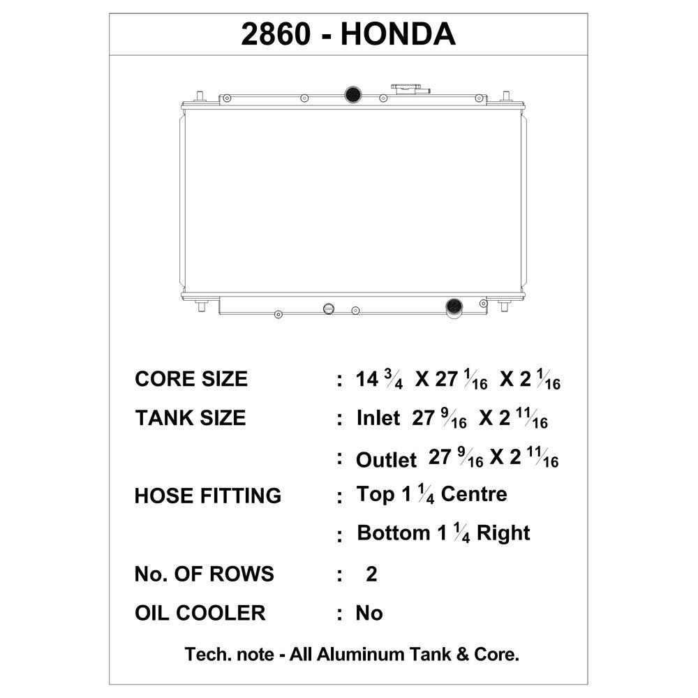 CSF Racing, CSF Aluminum Racing Radiator | 1992-1996 Honda Prelude Si (2860)