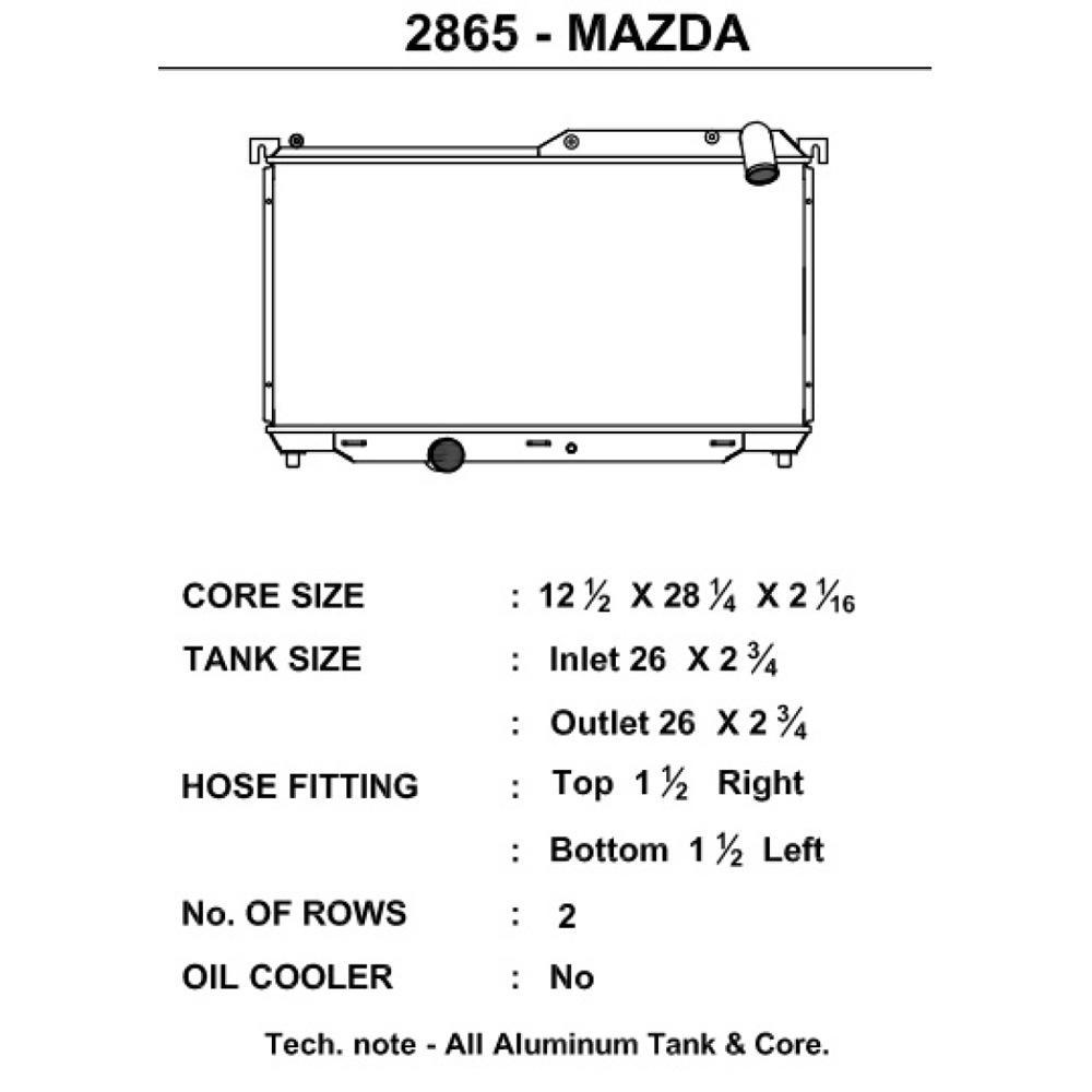 CSF Racing, CSF Aluminum Racing Radiator | 1992-1997 Mazda RX-7 (2865)