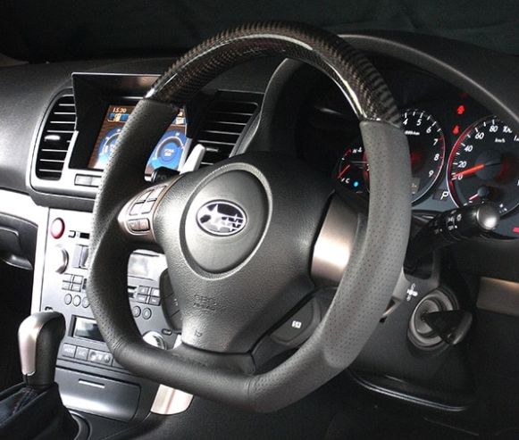 DAMD Steering Wheels, DAMD D-Shaped Black Carbon Steering Wheel | Multiple Subaru Fitments (SS358-DL-KCK)