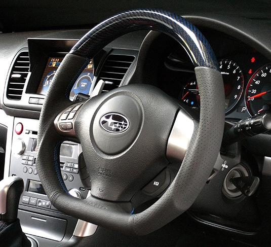 DAMD Steering Wheels, DAMD D-Shaped Blue Carbon Steering Wheel | Multiple Subaru Fitments (SS358-DL-LCL)