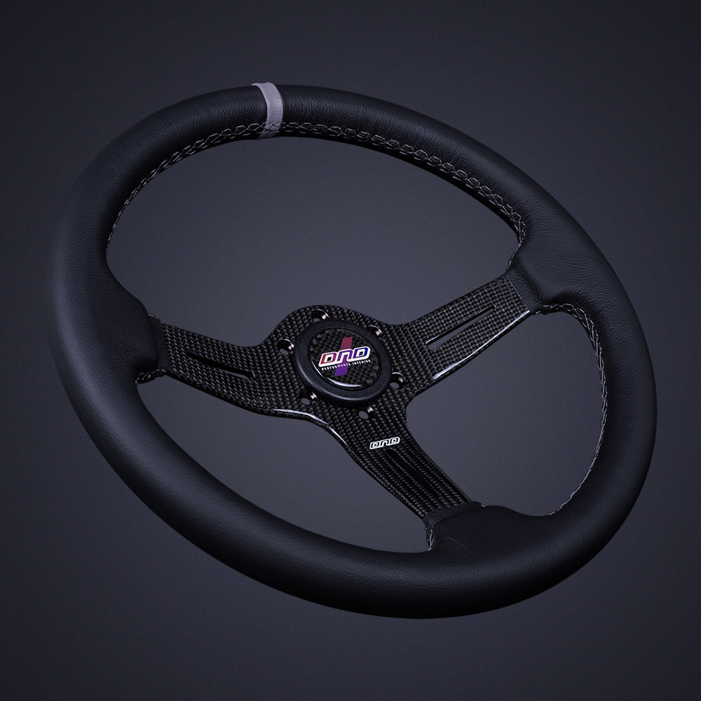 DND Performance Interior, DND Carbon Fiber Leather Race Steering Wheel (CFLRW-GR)