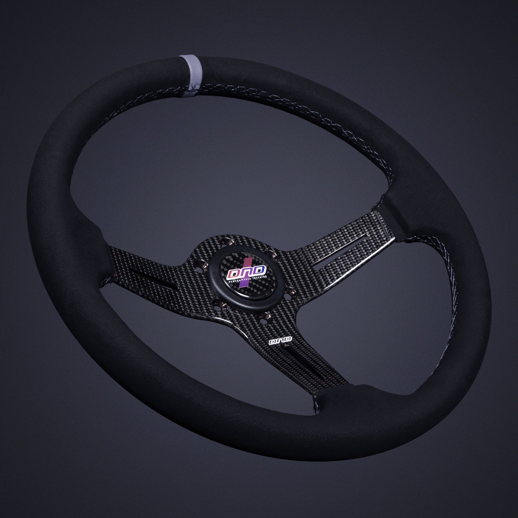 DND Performance Interior, DND Carbon Fiber Suede Race Steering Wheel (CFSRW-GR)