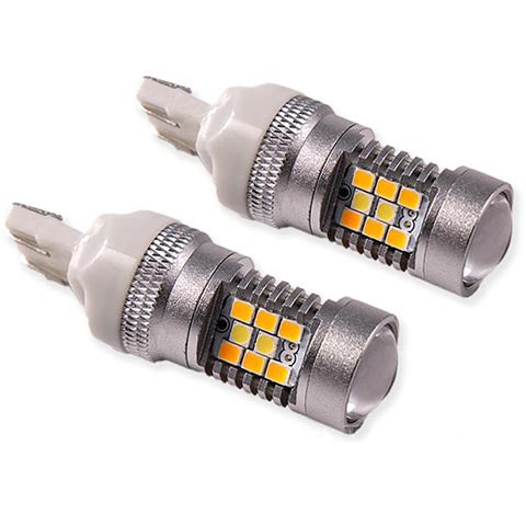 Diode Dynamics, Diode Dynamics 7443 HP24 Switchback Dual-Color Turn Signal LED Bulbs | 2013-2021 Honda Civic, 2009-2020 Nissan 370Z, and 2013-2016 Scion FR-S (DD0110P)